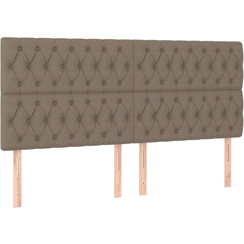  Krevet box spring s madracem LED smeđesivi 180x200 cm tkanina Slike