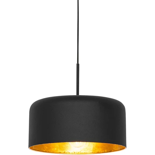 QAZQA Retro viseča svetilka črna z zlato notranjostjo - Jinte