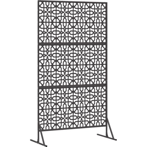 VidaXL Metalni panel ograde Crna Metal Veliki Uzorak Panel ograde Slike