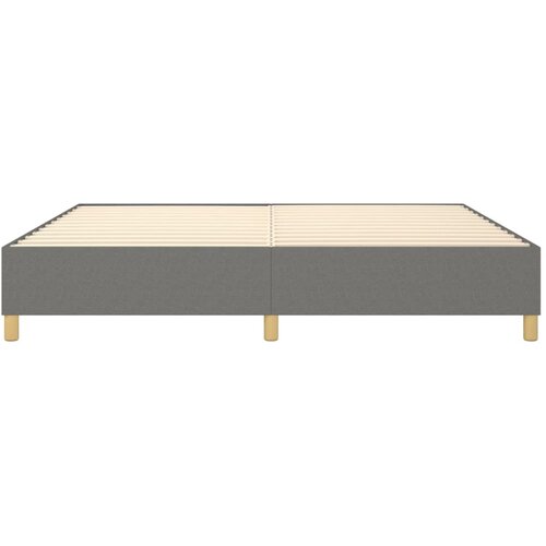  Okvir za krevet s oprugom tamnosivi 140 x 190 cm od tkanine Slike