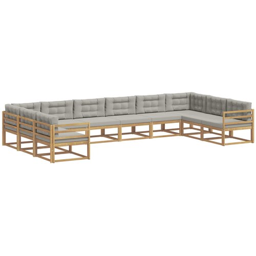 vidaXL Zunanja garnitura za sedenje 10 pcs Bela in svetlo siva, (5000282710) Cene