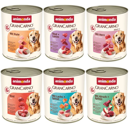  Ekonomično pakiranje animonda GranCarno Original 12 x 800 g - Mješovito pakiranje I (6 vrsta) Cene