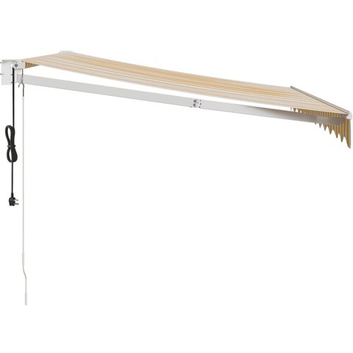  Automatska tenda na uvlačenje žuto-bijela 3,5 x 2,5 m Slike