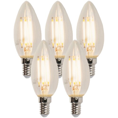 LUEDD Komplet 5 E14 zatemnjenih LED svečnikov B35 5W 380 lm 2700K Cene