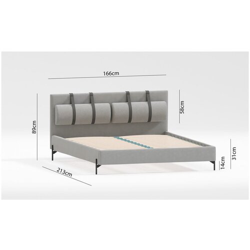 Ropez Svijetlo sivi tapecirani bračni krevet s podnicom 160x200 cm Tulsa &amp;ndash; Slike