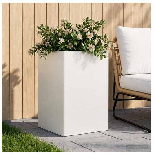 vidaXL Vrtna saksija Bijela 50 x 50 x 75 cm Čelična vrata - Bijela 50 x 50 x 75 cm 1 Cene