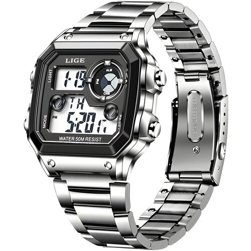 Digitalni Sat LIGE - Srebrna / Crna KP23706 Slike
