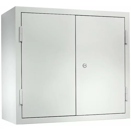 eurokraft basic Delavniška viseča omarica, VxŠxG 600 x 650 x 320 mm, vrata iz polne pločevine, svetlo siva RAL 7035