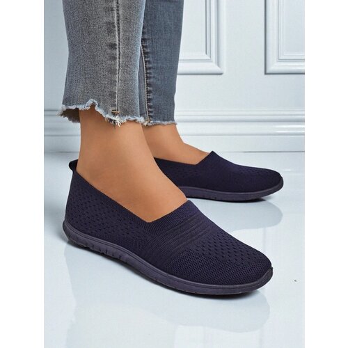 Resti Lyra Navy Blue Women's Moccasins Breathable Fabric Flat Sole Cene