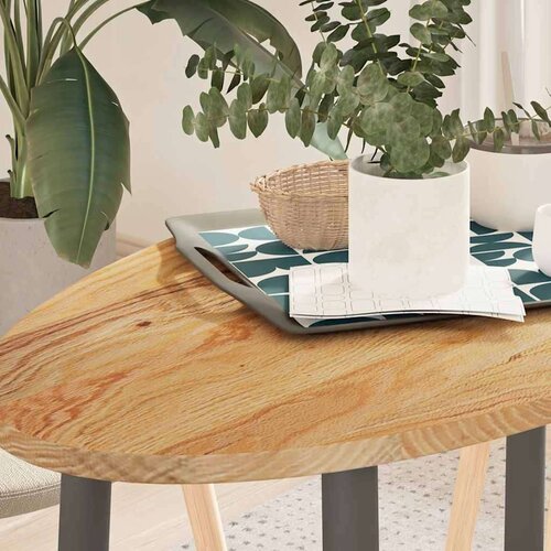 vidaXL Mizna plošča svetlo rjava 100x50x2 cm trdna hrastovina ovalna Cene