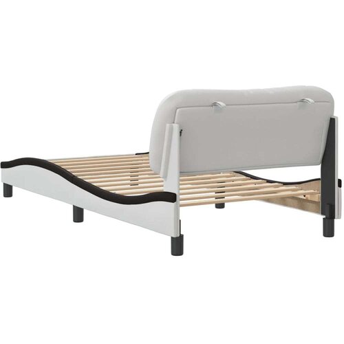 VidaXL okvir za krevet s uzglavljem bijelo-crni 100x200cm umjetna koža Slike