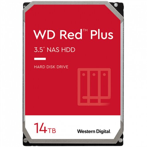 HDD NAS WD Red Plus 3 5'', 14TB, 512MB, 7200 RPM, SATA 6 Gb/s Slike