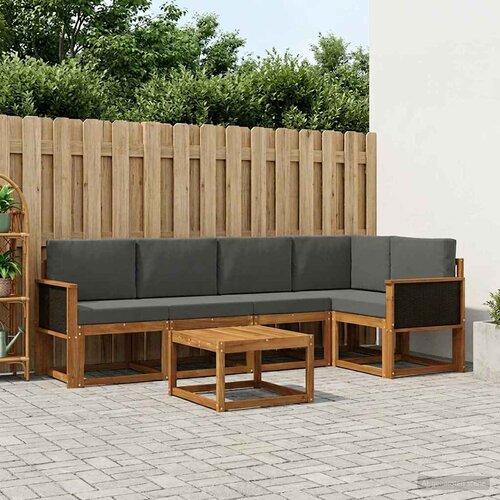  Set vanjskih sofa 6 pcs Prirodna i antracit Čvrsto drvo akacije Cijene