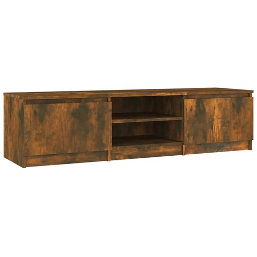 Maison Chic TV omarica - TV stojalo - Televizijska omarica dimljeni hrast 140x40x35,5 cm konstruiran les, (21699845) Slike