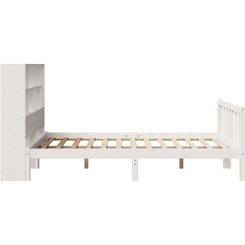 vidaXL Knjižna postelja brez vzmetnice bela 120x200 cm trdna borovina Cene