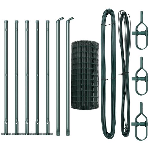 VidaXL Euro ograja z 7 zankastimi stebri 0.4x10 m Galvanizirano jeklo Slike