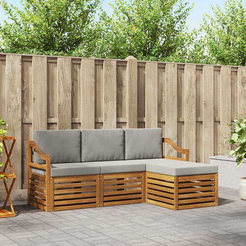  Set vanjskih sofa 4 kom. Prirodna i svijetlo siva Bijela 185,5 x 122,5 x 73 cm Cene
