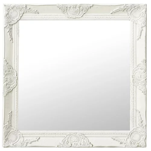 Stensko ogledalo v baročnem stilu 60x60 cm belo