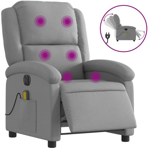 Maison Chic Električni masažni naslanjač - Relax naslanjač svetlo sivo blago, (22134207) Cene