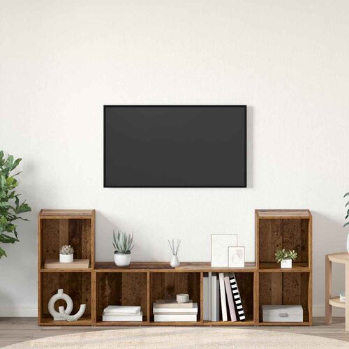  Set TV komoda Zidne 3 pcs Smeđa Konstruirano drvo Cijene