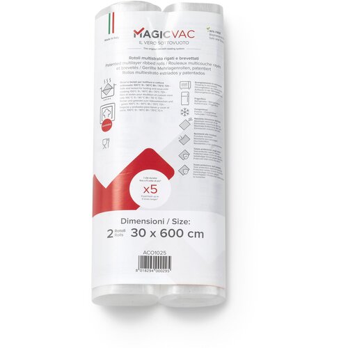 MAGICVAC 2 Vakuumierfolienrollen mit Label 30 cm x 6 m Slike