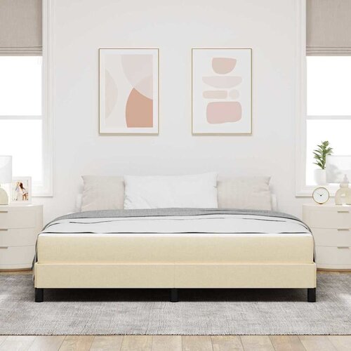  Krevet s opruga kutije Krema 180 x 200 cm tkanina Slike