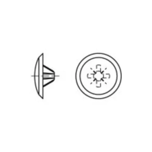 Toolcraft Članak 88002 Plastika KS-Z svijetlo smeđa Dekorativne kape w. Phillips profil f. Senkschr. m. Pozidriv Kreuzschl. Dime