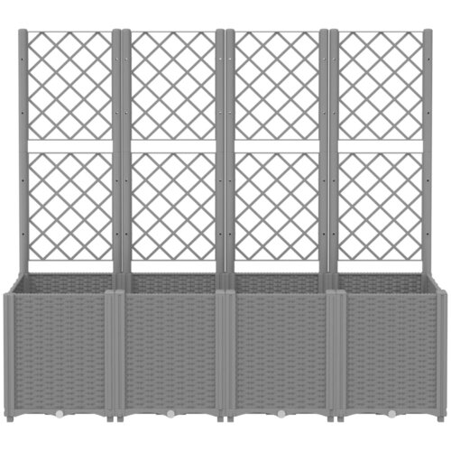  Vrtna sadilica s re&amp;scaron;etkom svjetlosiva 160 x 40 x 140 cm PP Slike