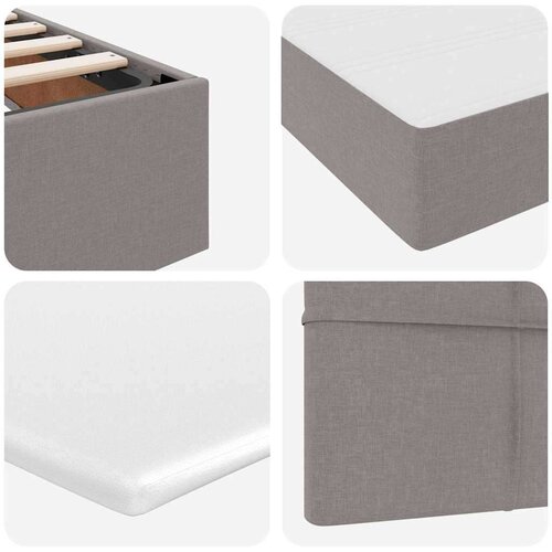  Krevet s od storage Sivo-smeđa 180 x 200 cm Lažna koža Slike