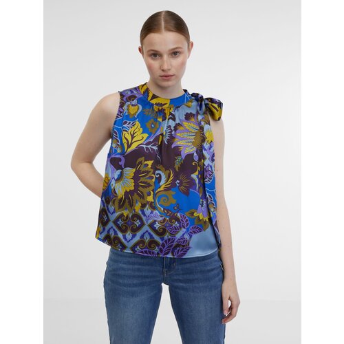 Orsay Blue Women's Patterned Satin Blouse - Women's Cijene