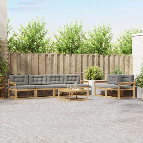  Set vanjskih sofa 6 kom. Bijela i svjetlosiva Cene