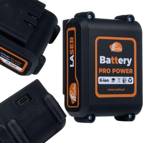 Rosfix BATTERY PRO POWER 3600 MAH &ndash; LITIJ-IONSKA BATERIJA ZA LASERSKO LIBELO | 3.7V, USB-C 5V/1A | CE IN ROHS | ZA KRIŽNE LASERJE, (5000075882) Cene
