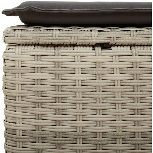  Vrtni tabure s jastukom svijetlosivi 55x55x37 cm od poliratana Siva Slike