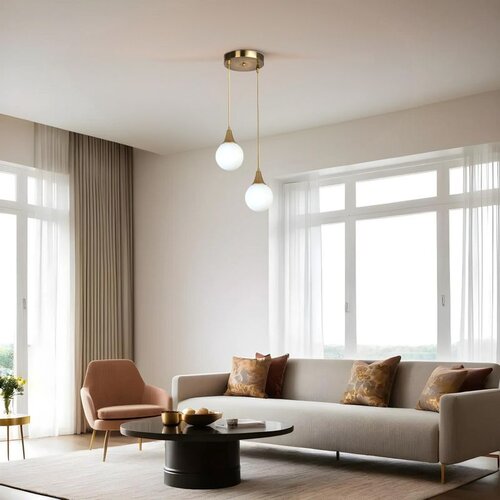 Opviq afra 2 li tepsili eskitme beyaz Camlı Sarkıt whitegold chandelier Slike