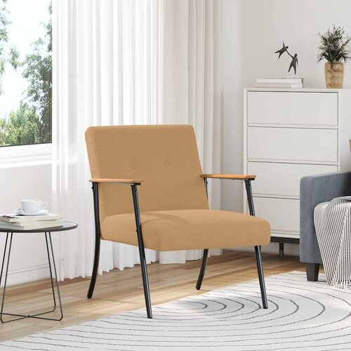 vidaXL fotelja Bež 59 x 75 x 78 cm Tkanina s uvijenim učinkom Cijene