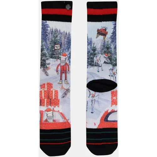 XPOOOS Red-blue men's socks with Christmas theme