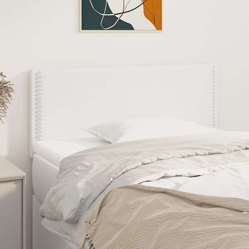  Posteljno vzglavje belo 100x5x78/88 cm umetno usnje, (20738527) Slike