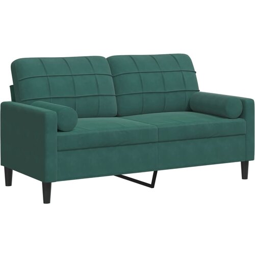 Maison Chic kavč - Sofa - Kanape dvosed z okrasnimi blazinami temno zelen 140 cm žamet, (21727960) Cene
