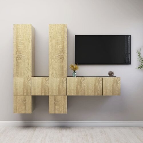 The Living Store Komplet TV omaric 7-delni sonoma hrast iverna plošča - Komplet TV Omaric, (21373973) Cene