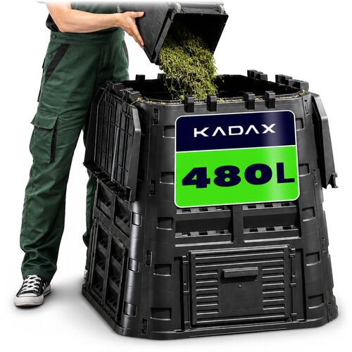 KADAX Modularni vrtni kompostnik, odporen proti zmrzali, celoletni, močan, črne barve, 480 l, (5000358087) Slike