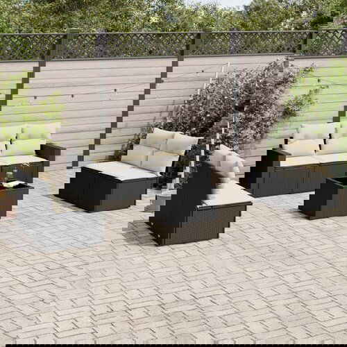 vidaXL 8-dijelni set vrtnih sofa od poliratana s jastucima crni Cijene