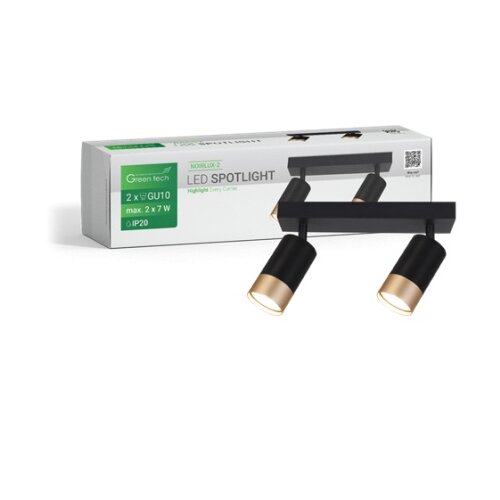 Greentech gu10 x 2 LED spot svetiljka crno-zlatna ( noirlux-2 ) Slike