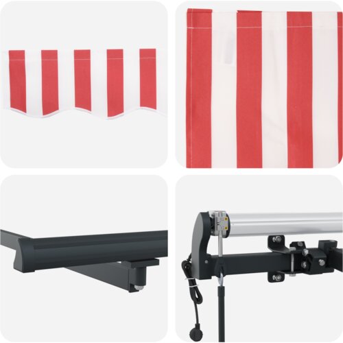 vidaXL Automatska uvlačiva tenda crveno-bijela pruga 350x250 cm Cene