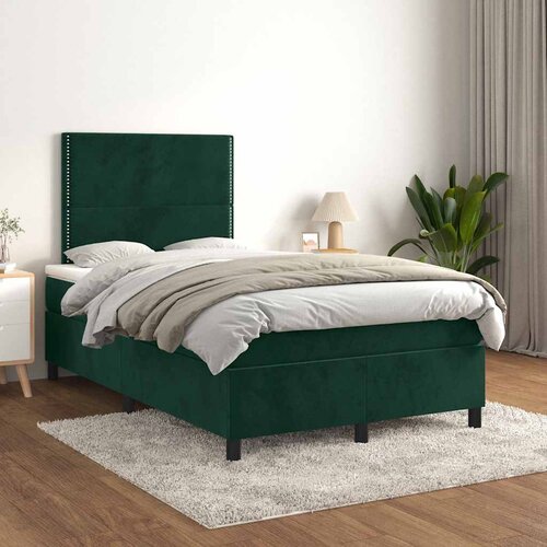 Box spring krevet s madracem tamnozeleni 120x200 cm bar&scaron;unasti Cijene