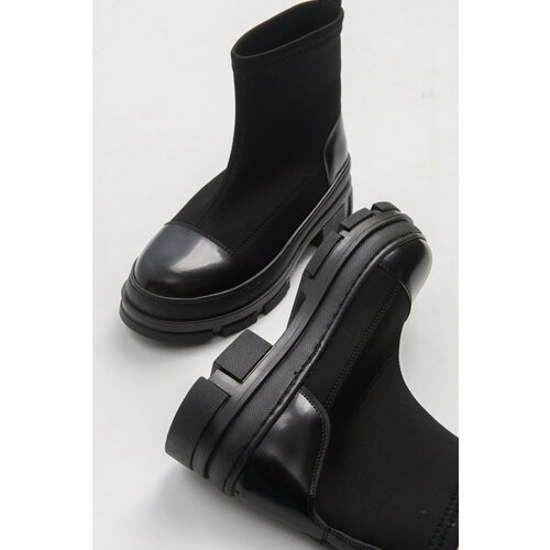 LuviShoes Bendis Women's Black Scuba Boots. Cene