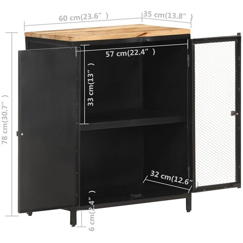  Komoda od masivnog grubog drva manga 60 x 35 x 78 cm Slike