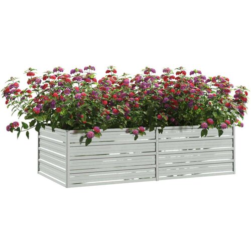 VidaXL Povi&amp;scaron;ena vrtna gredica 160 x 80 x 45 cm pocinčani čelik srebrna Slike