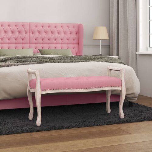 The Living Store klop roza 110x45x60 cm žamet - klop, (21495135) Slike