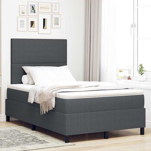  LED Box Spring Krevet Tamno siva i bijela 120 x 200 cm Cene
