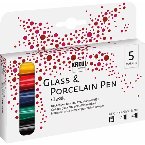 Kreul Glass & Porcelain Pen Classic Set staklenih boja